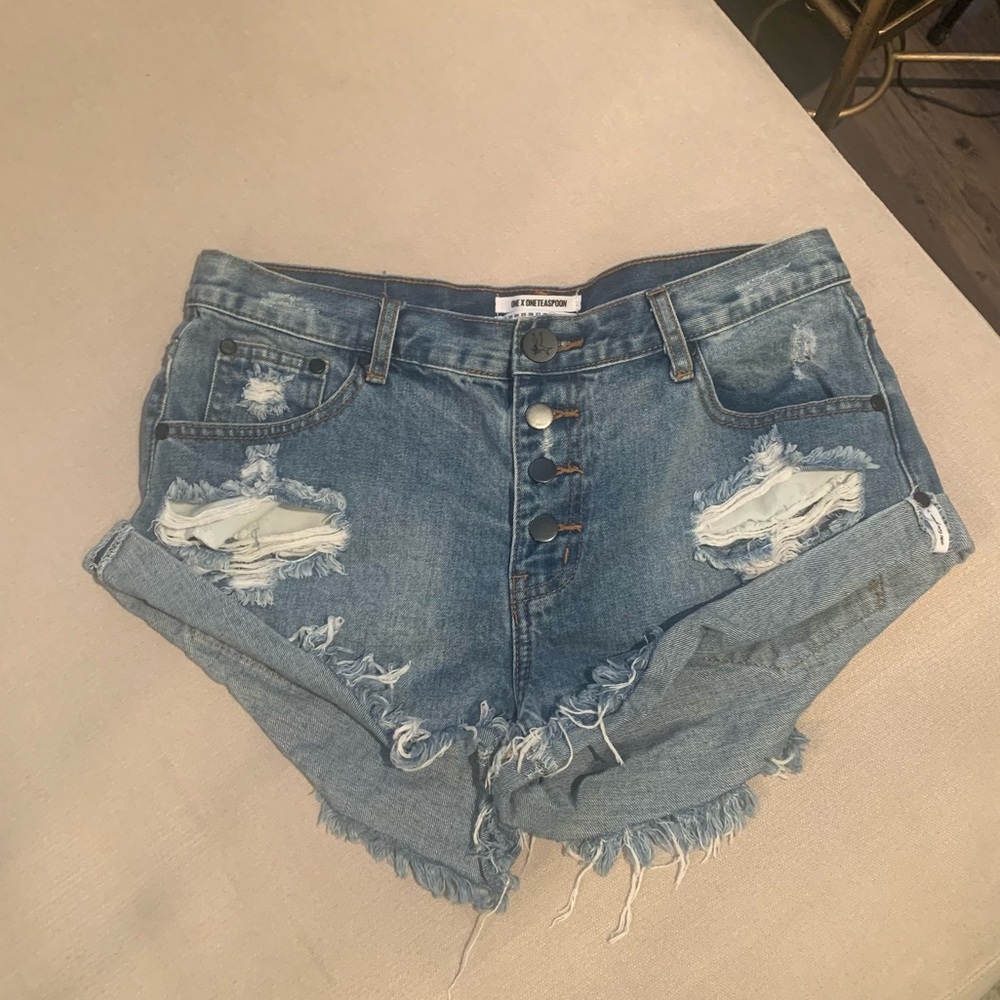 One Teaspoon Bandits Relaxed Fit Denim Shorts